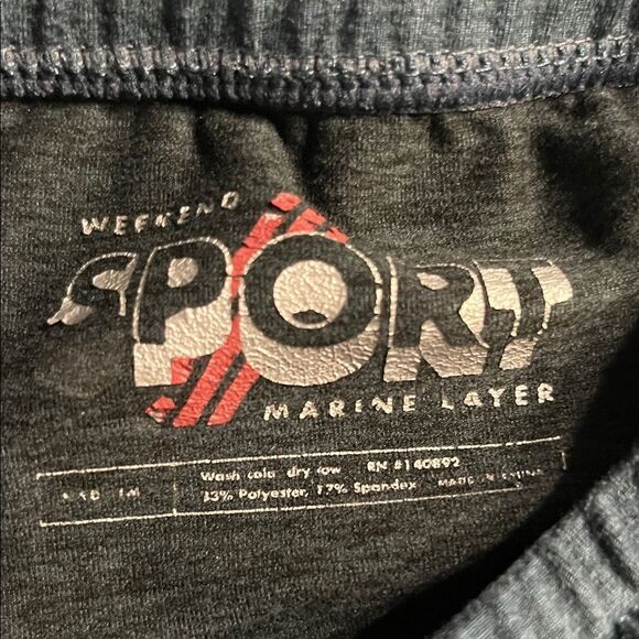 Marine Layer Weekend Sport Charcoal Joggers Size M - Picture 2 of 8